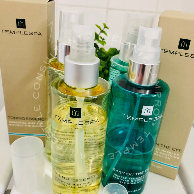 Repurposed Temple Spa Toner Bottles