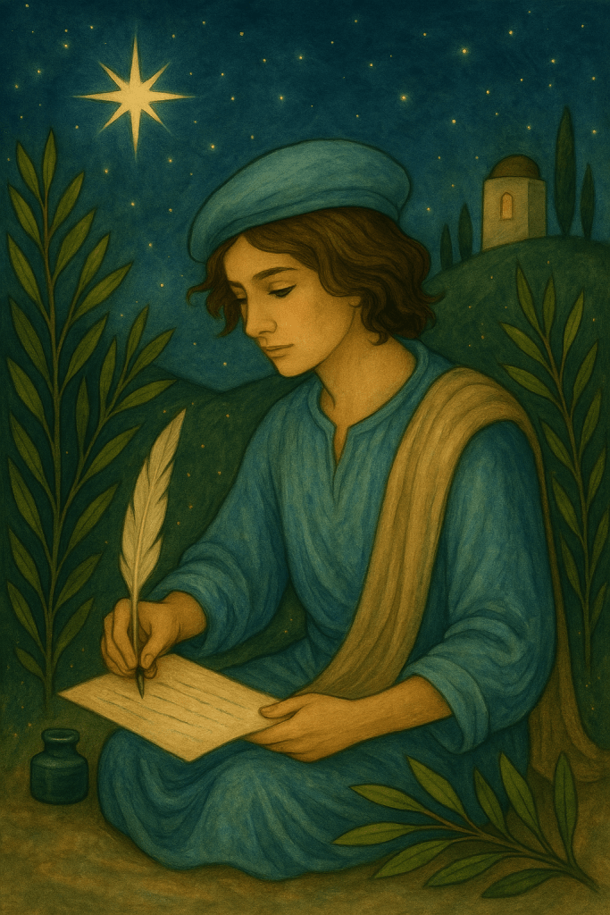 The Page of Swords captures curiosity, intellect, and a restless love for language. A perfect reflection of how I write, question, and document the world around me. Created in AI, inspired by the Tarot card The Page of Swords.