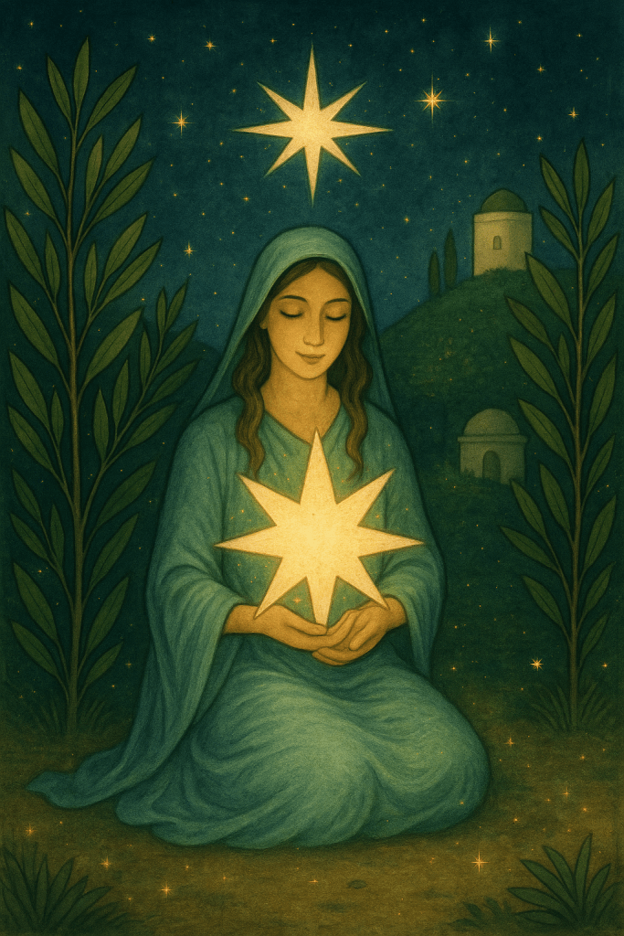 The Star symbolises healing, serenity, and spiritual renewal. Like a Fairy Spamother, I offer a gentle glow through vegan, cruelty-free self-care. Created in AI, inspired by the Tarot card The Star.
